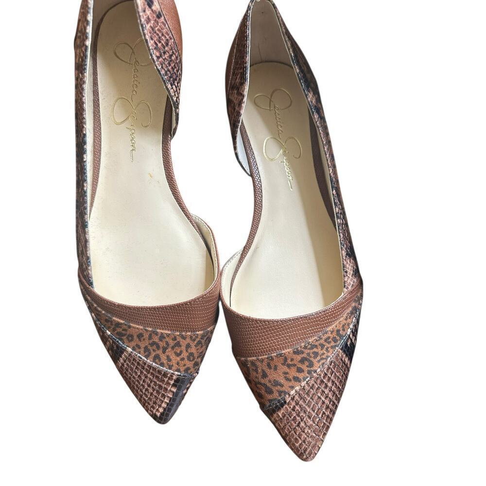 Jessica Simpson Women’s 8M Animal Print D’Orsay Pointed Toe Flats New